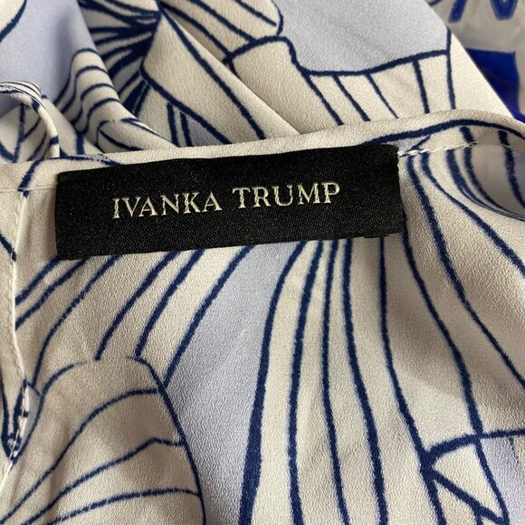 Ivanka Trump Floral Print Bell Sleeve‎ Peplum Top Lg - Picture 7 of 7